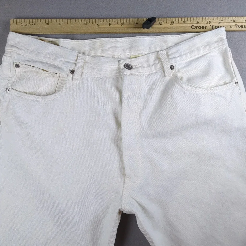 VTG Y2K Levis 501 Jeans Mens 38x30 (34x27) White Button Fly Original Straight